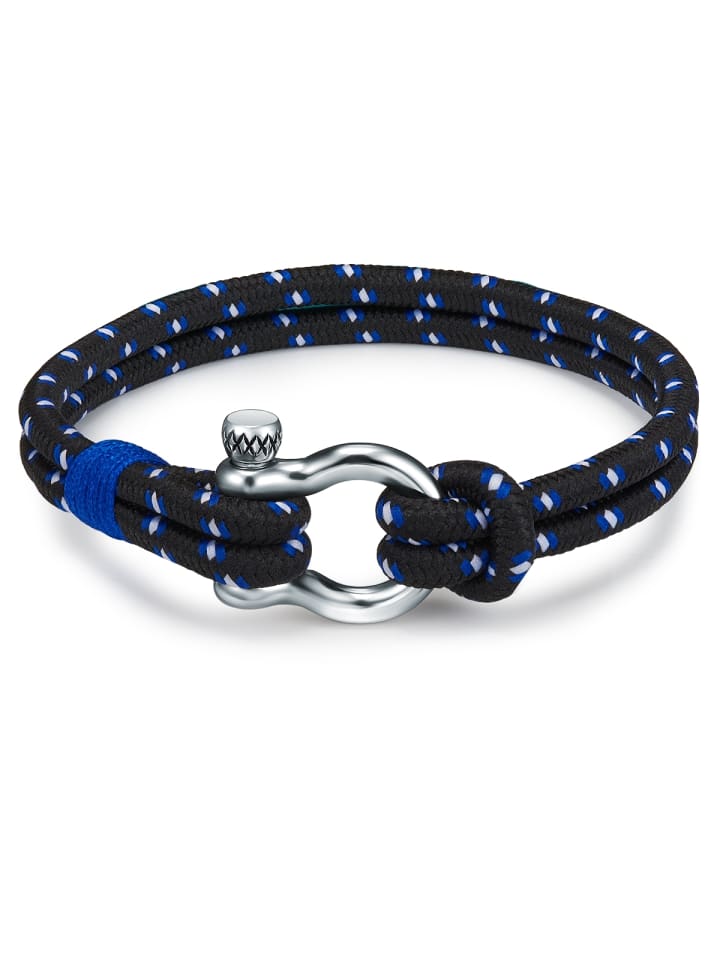 True Rebels Armband Edelstahl in blau günstig kaufen 21 cm