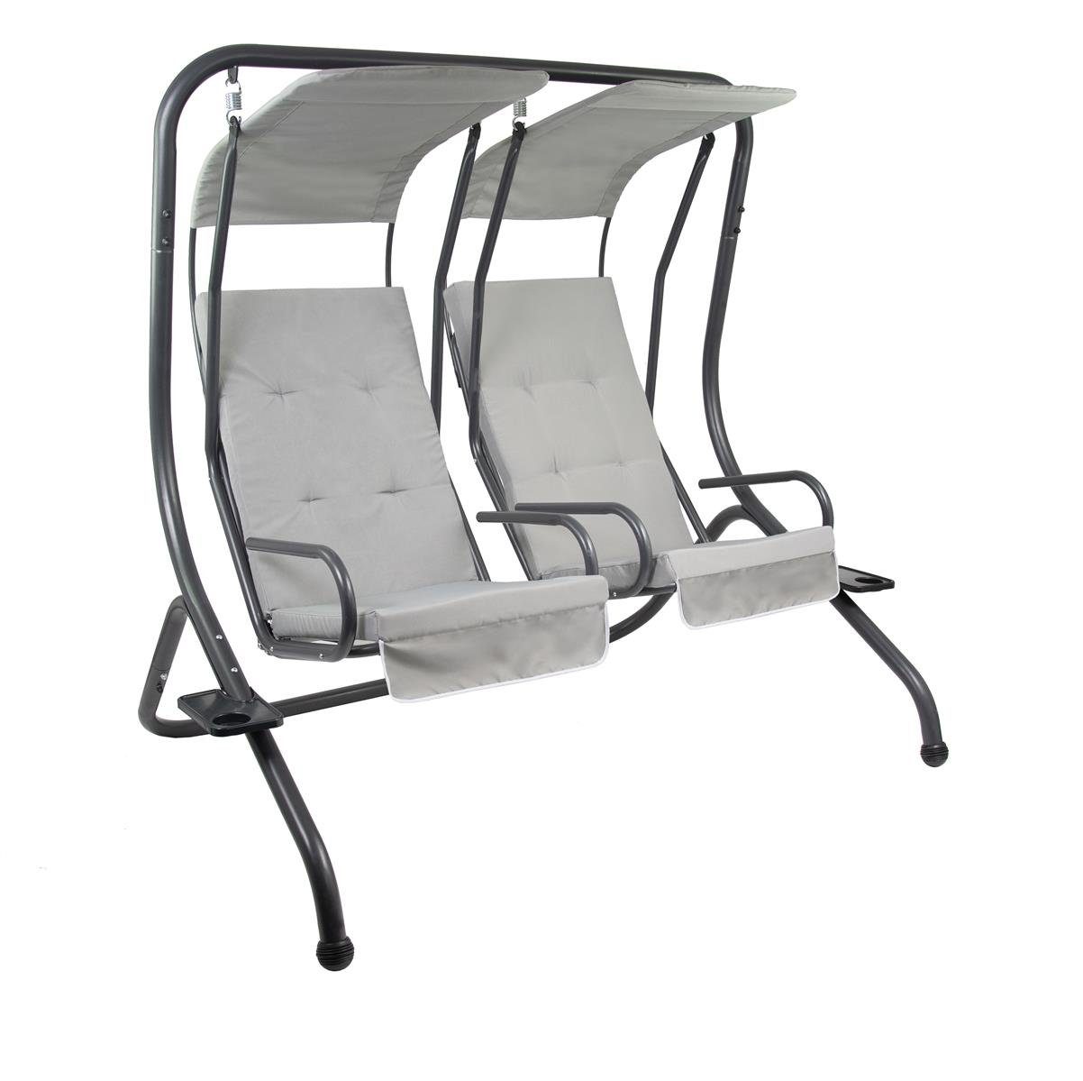 bellavista - Home&Garden® Hollywoodschaukel Hollywoodschaukel, 2-Sitzer, zwei getrennte Schaukeln mit Sonnendach