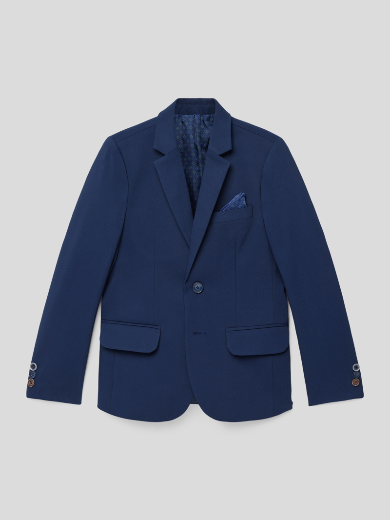 Slim Fit Sakko mit Pattentaschen in blau