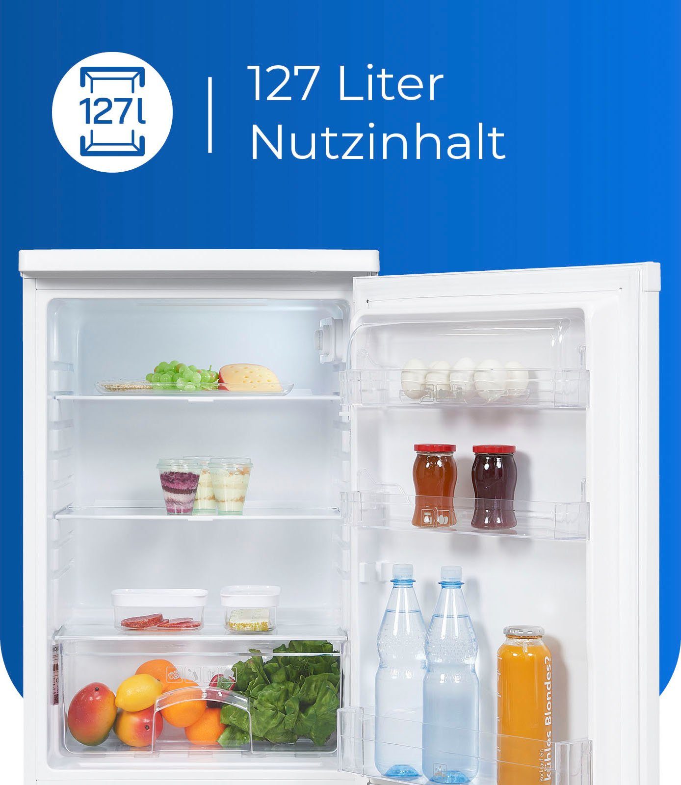 exquisit Kühlschrank KS16-V-040E weiss, 85 cm hoch, 55 cm breit