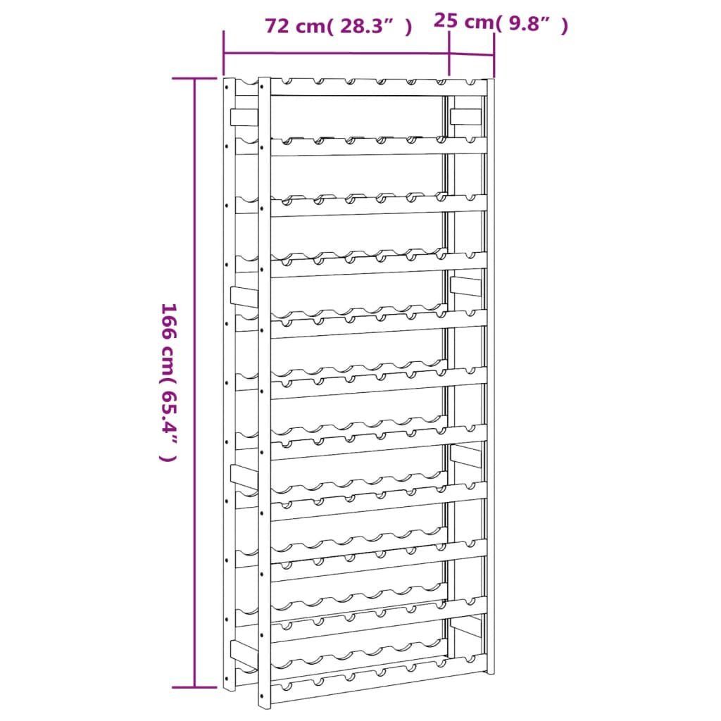 vidaXL Weinregal Weinregal für 77 Flaschen Braun Massivholz Kiefer