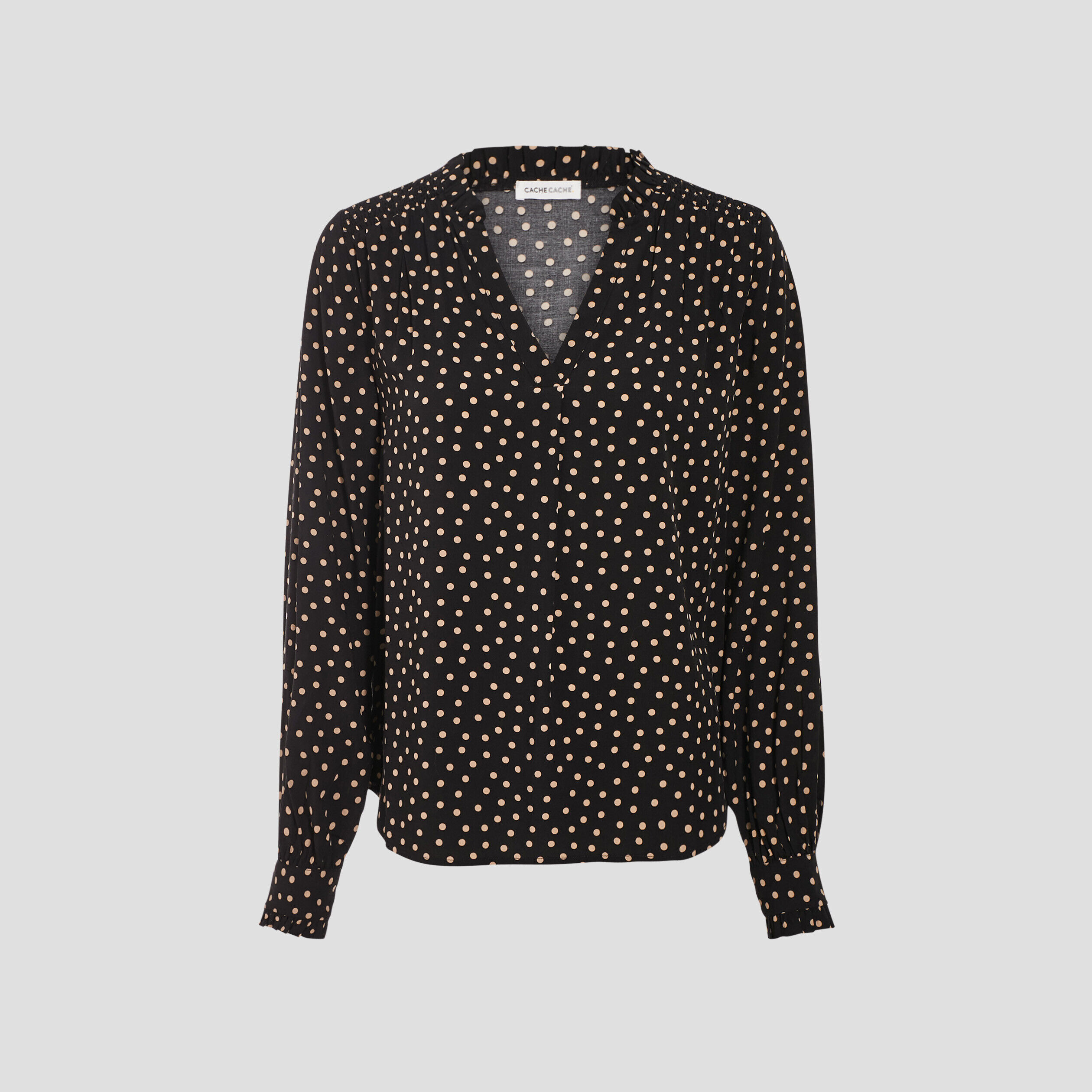 Blouse manches longues noir femme | Cache Cache