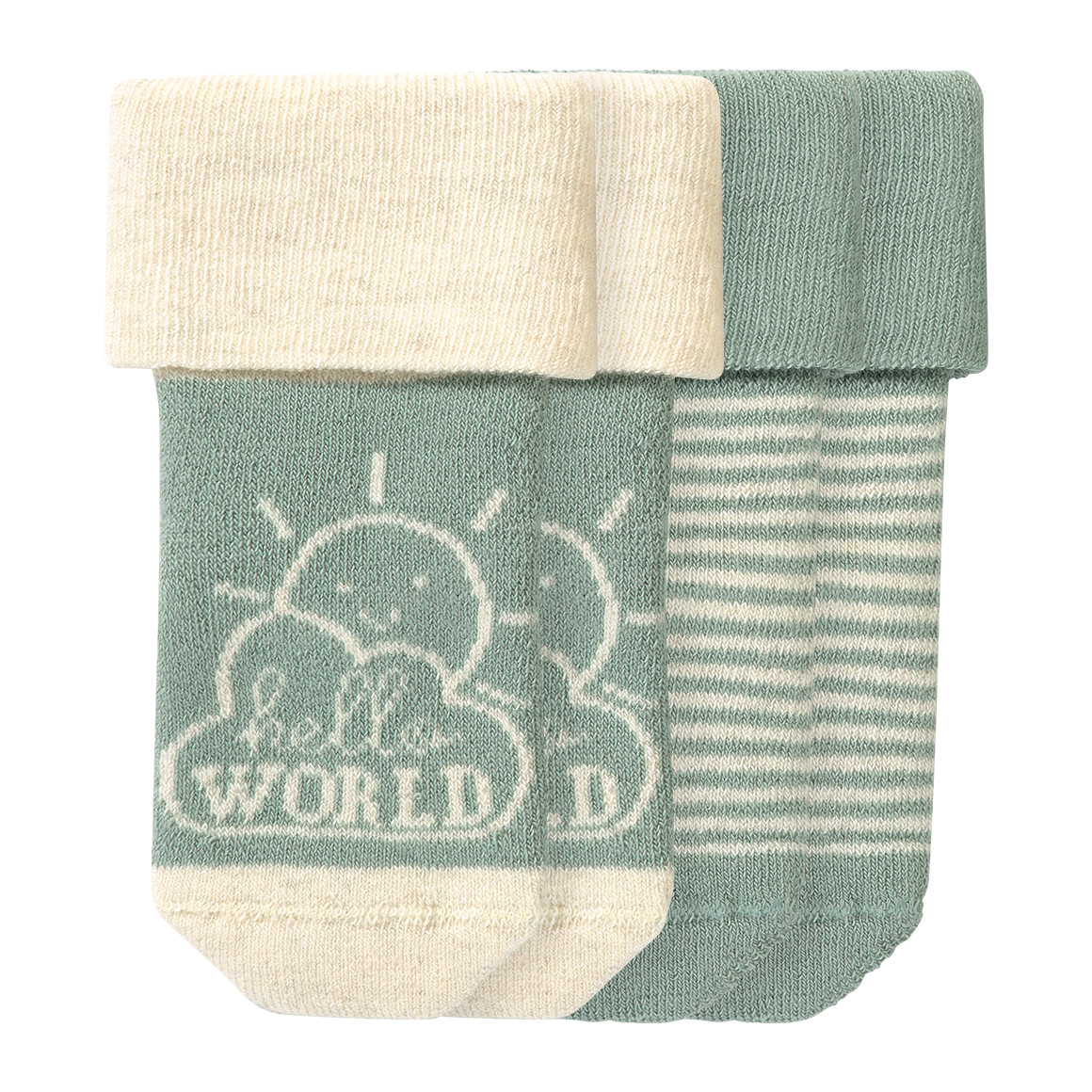 2 Paar Newborn Socken mit Umschlagbündchen