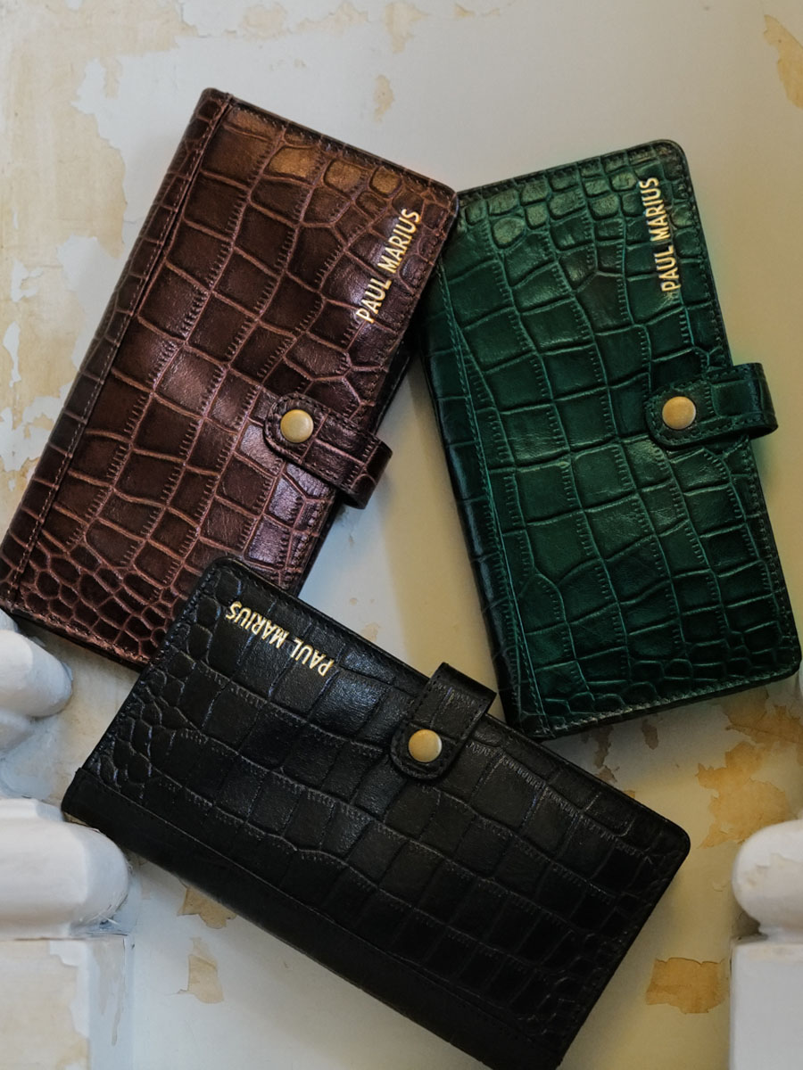 LePortefeuille Charlotte N°2 Alligator - Malachite