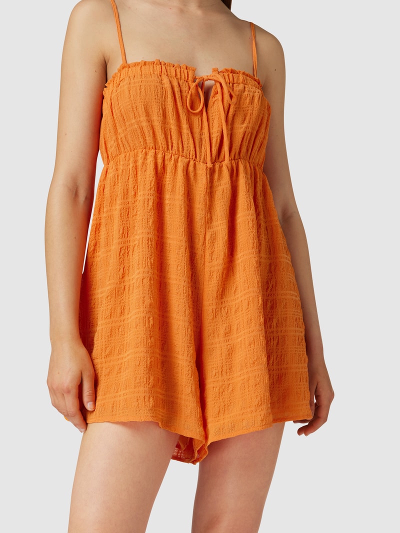 Playsuit mit Strukturmuster in orange