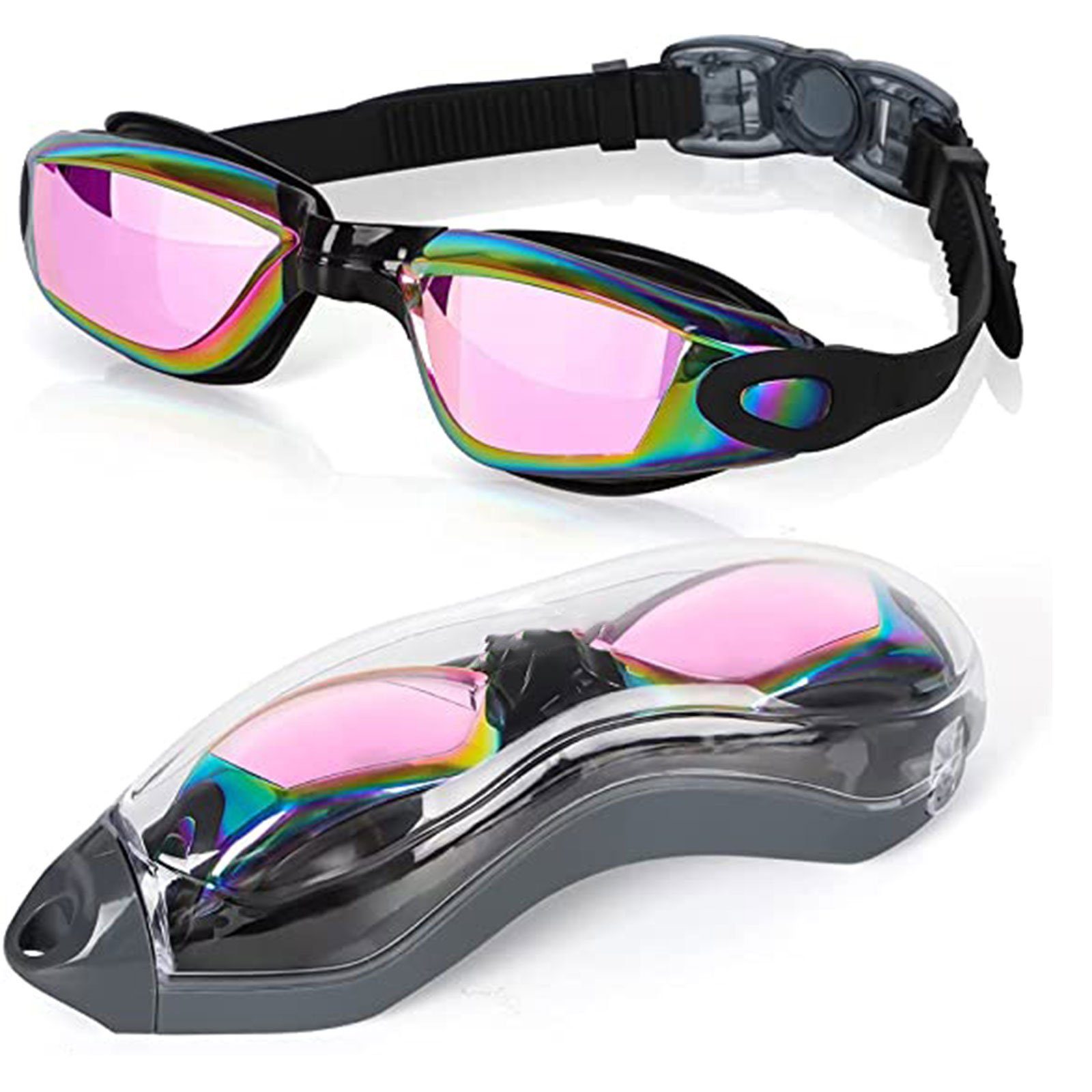 iceagle Schwimmbrille Schwimmbrille, Schwimmbrille für Herren und Damen mit Breiten Gläserm