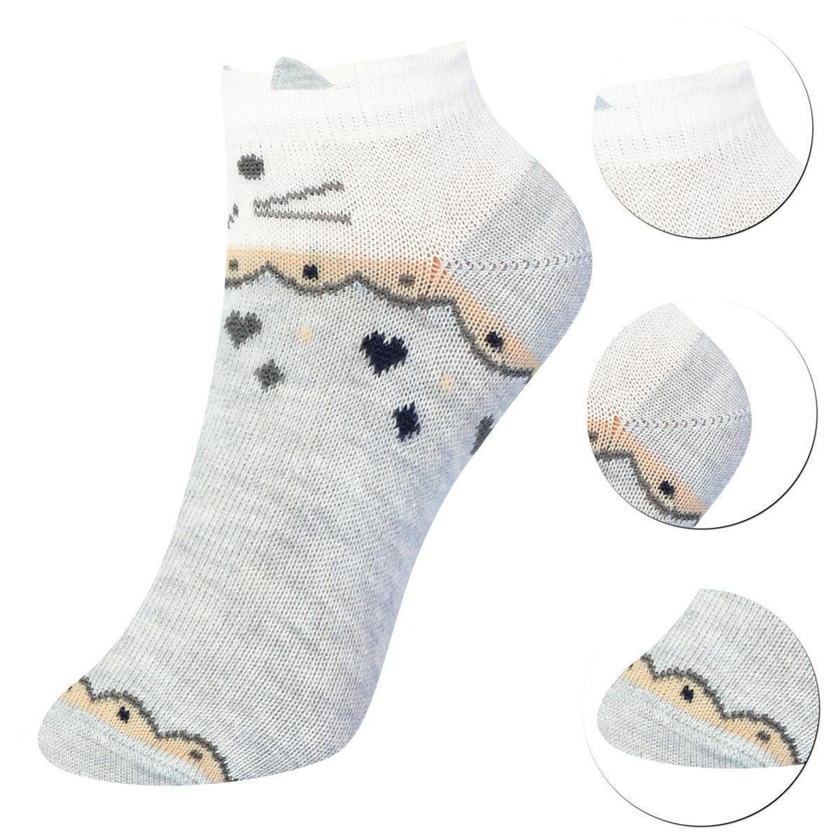 LOREZA Kurzsocken 12 Paar Mädchen Socken Sneakersocken Kindersocken 21-36 (Paar, 12-Paar) 12-Paar