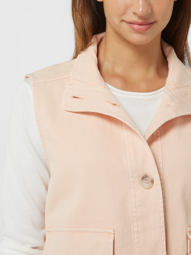 Weste mit Pattentaschen in rosa