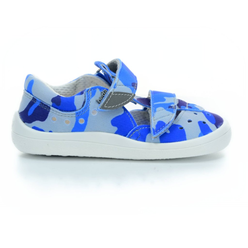 Beda Blue Military Barfußsandalen Klett (BF 0001 / SD / W / NP)