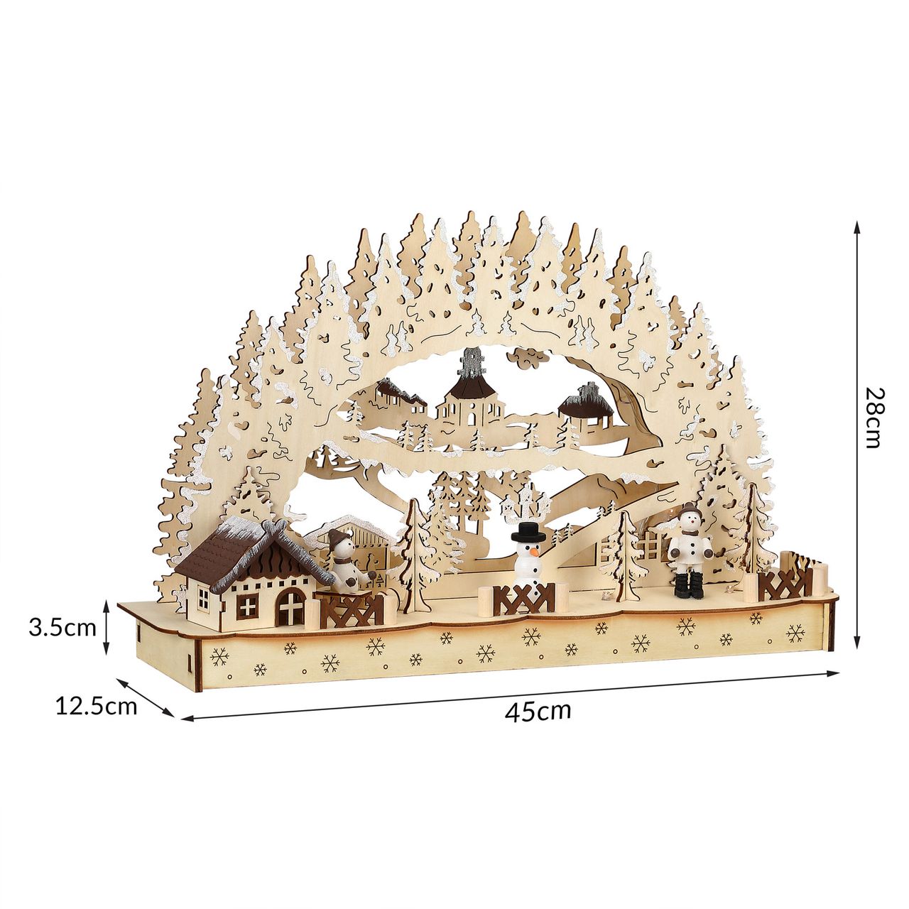 DEUBA Schwibbogen Winterdorf Weihnachten hellbraun