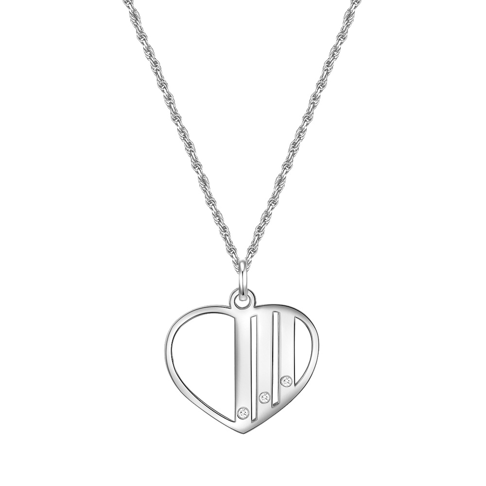 Glanzstücke München Collier en argent Coeur Argent sterling Oxyde de zirconium (CZ) en Argent collier