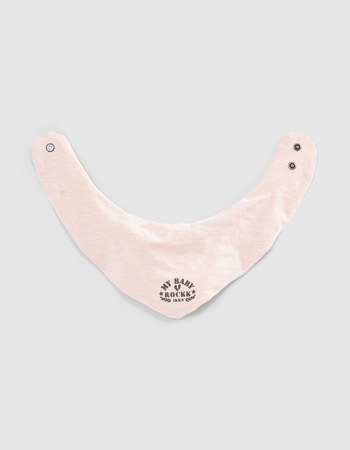Bavoir rose pâle print rock coton bio bébé