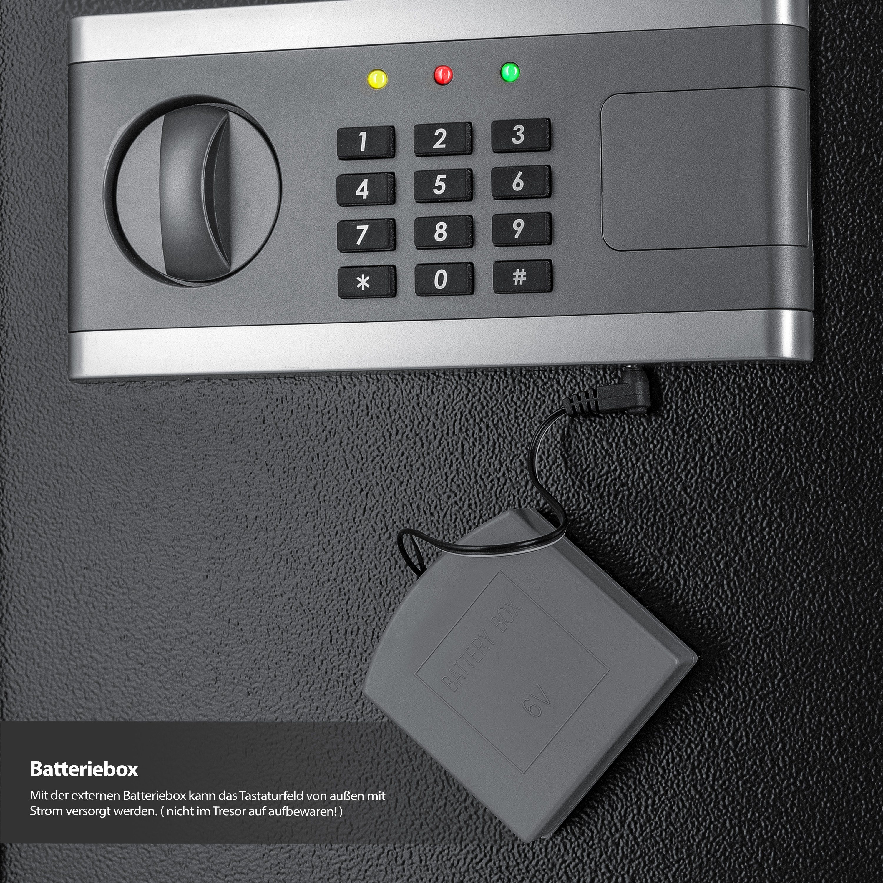 KESSER Tresor, Elektrischer Tresor Inkl. Batteriebox Elektronischer Safe 3