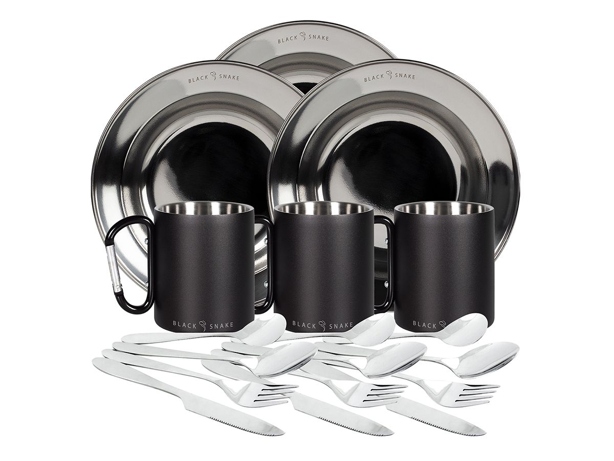 Black Snake 3-Personen Camping Set mit Thermo Tasse
