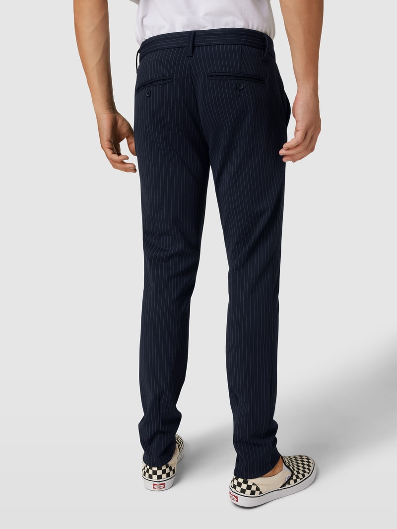 Chino mit Stretch-Anteil Modell 'Mark' in dunkelblau meliert