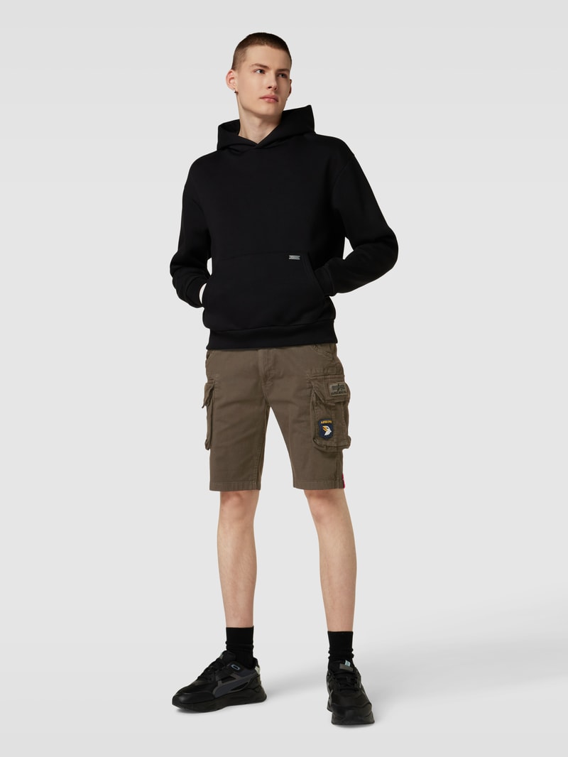 Bermudas mit Label-Details in anthrazit