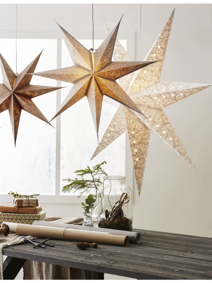 STAR Trading Papierstern 'Decorus', handgeschöpftes Papier, weiß, Ø 63cm günstig kaufen onesize
