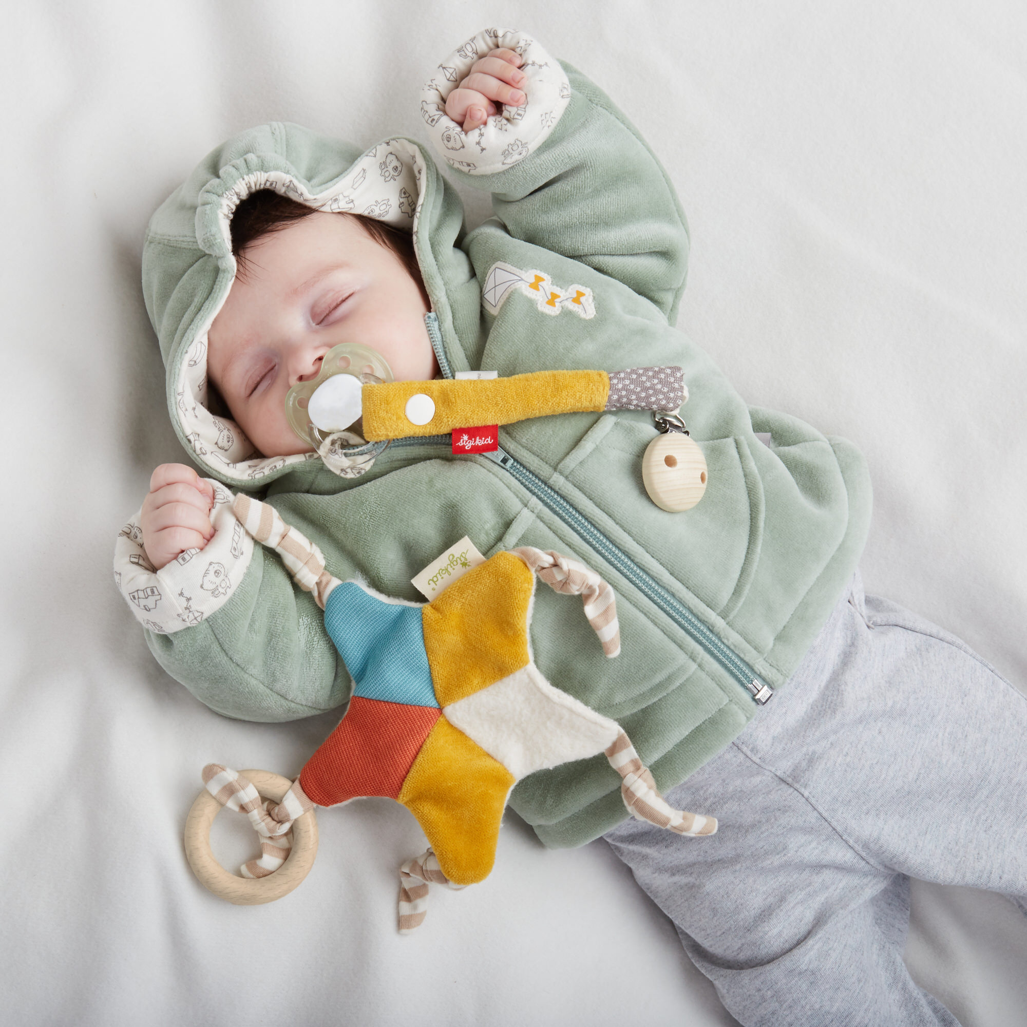 Baby Schnuffeltuch Stern, Green Collection