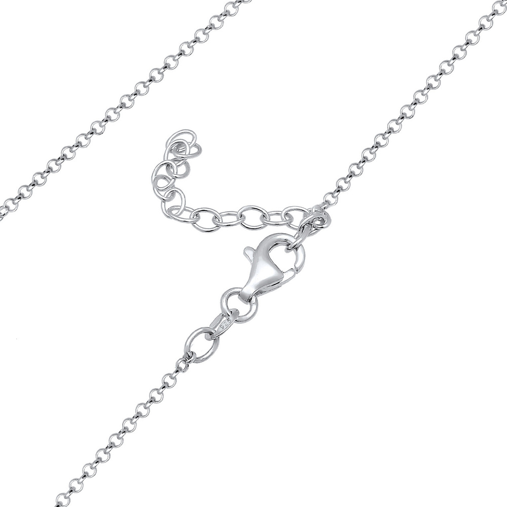 Elli Elli Collier Pendentif Rectangle Chaîne de Y Réglable Collier Femme - Argent (925 collier