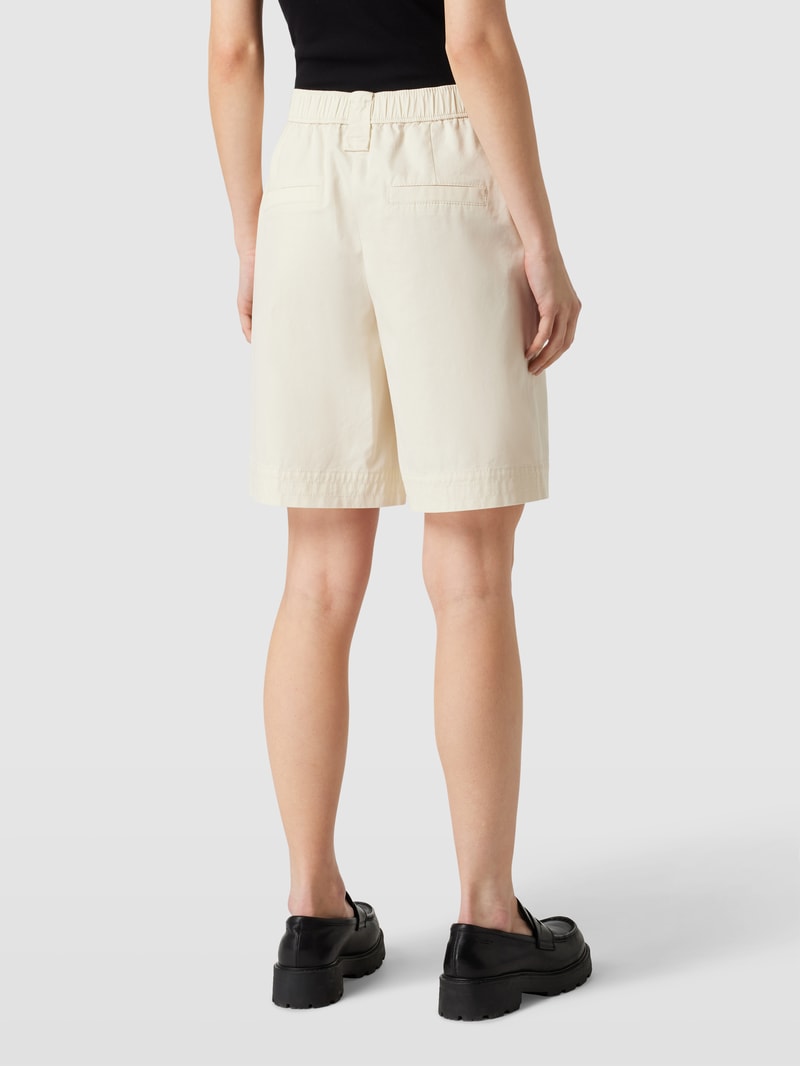 High Waist Bermudas mit Label-Print in offwhite