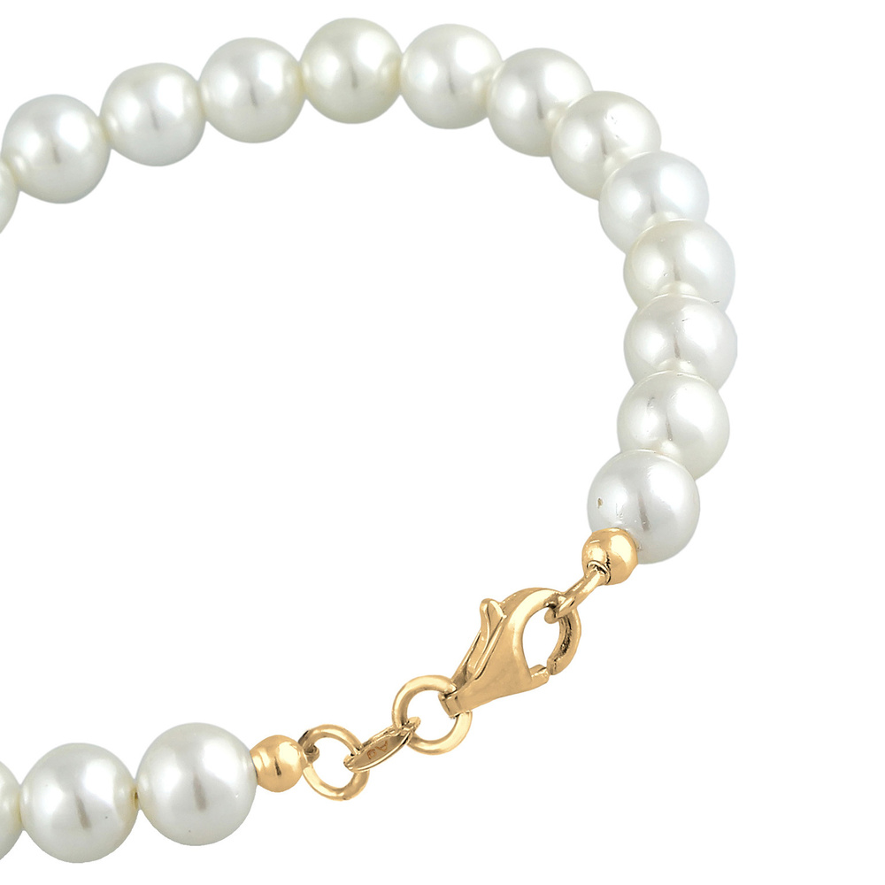 Elli Elli Bracelet Femmes Classique avec Perles de Coquillage en Argent Sterling 925 Bracelet