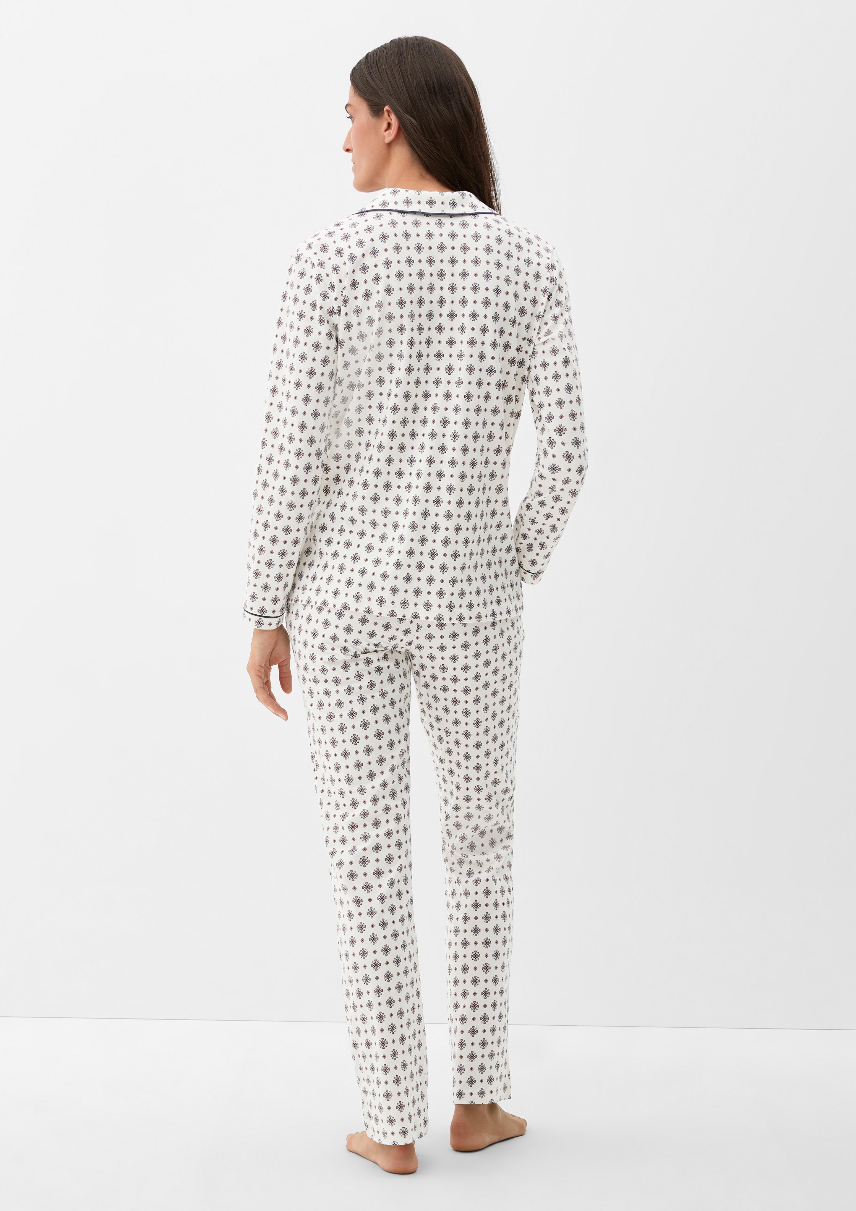 Langer Pyjama mit Print  6007471-8500