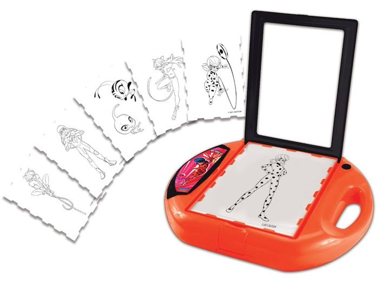 Projecteur à dessins Miraculous avec modèles et tampons rouge