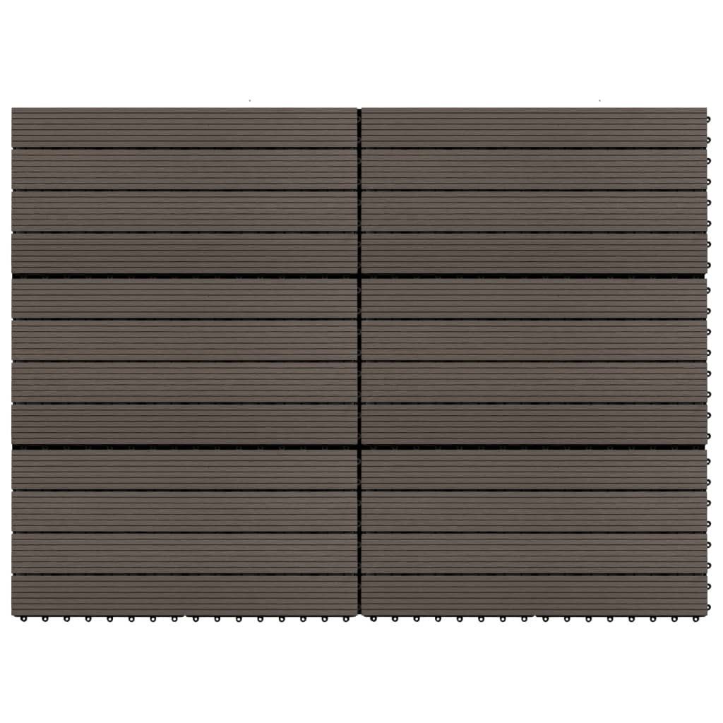 Teppichboden Terrassenfliesen 6 Stk. WPC 60x30 cm 1,08 m² Dunkelbraun, vidaXL