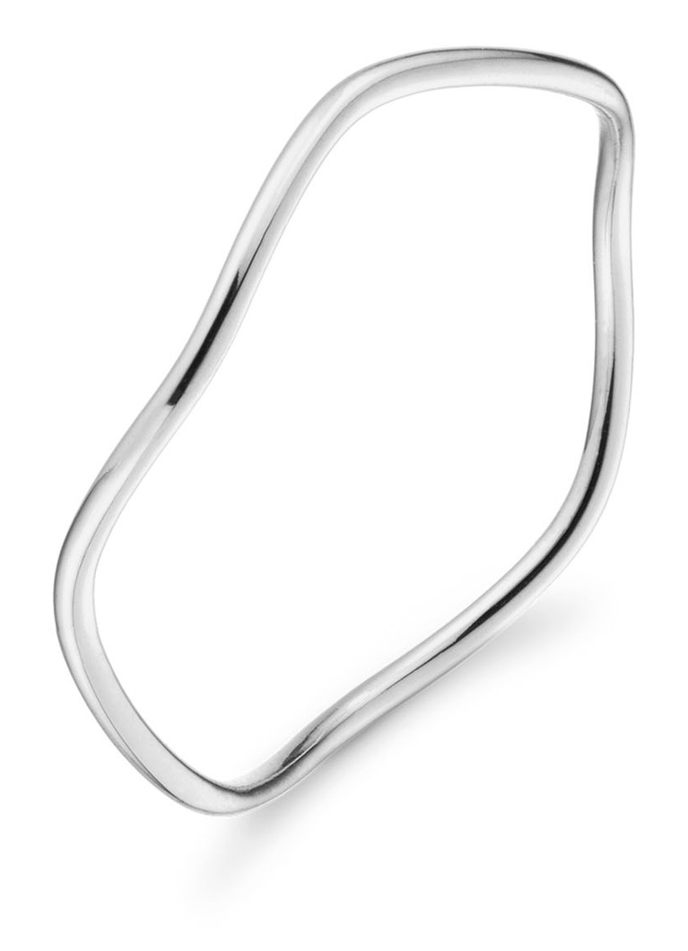 Anello Jackie ondulato in oro bianco 14 carati