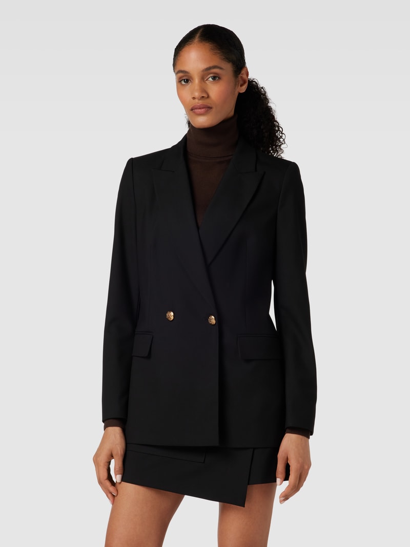 Blazer mit Reverskragen in schwarz