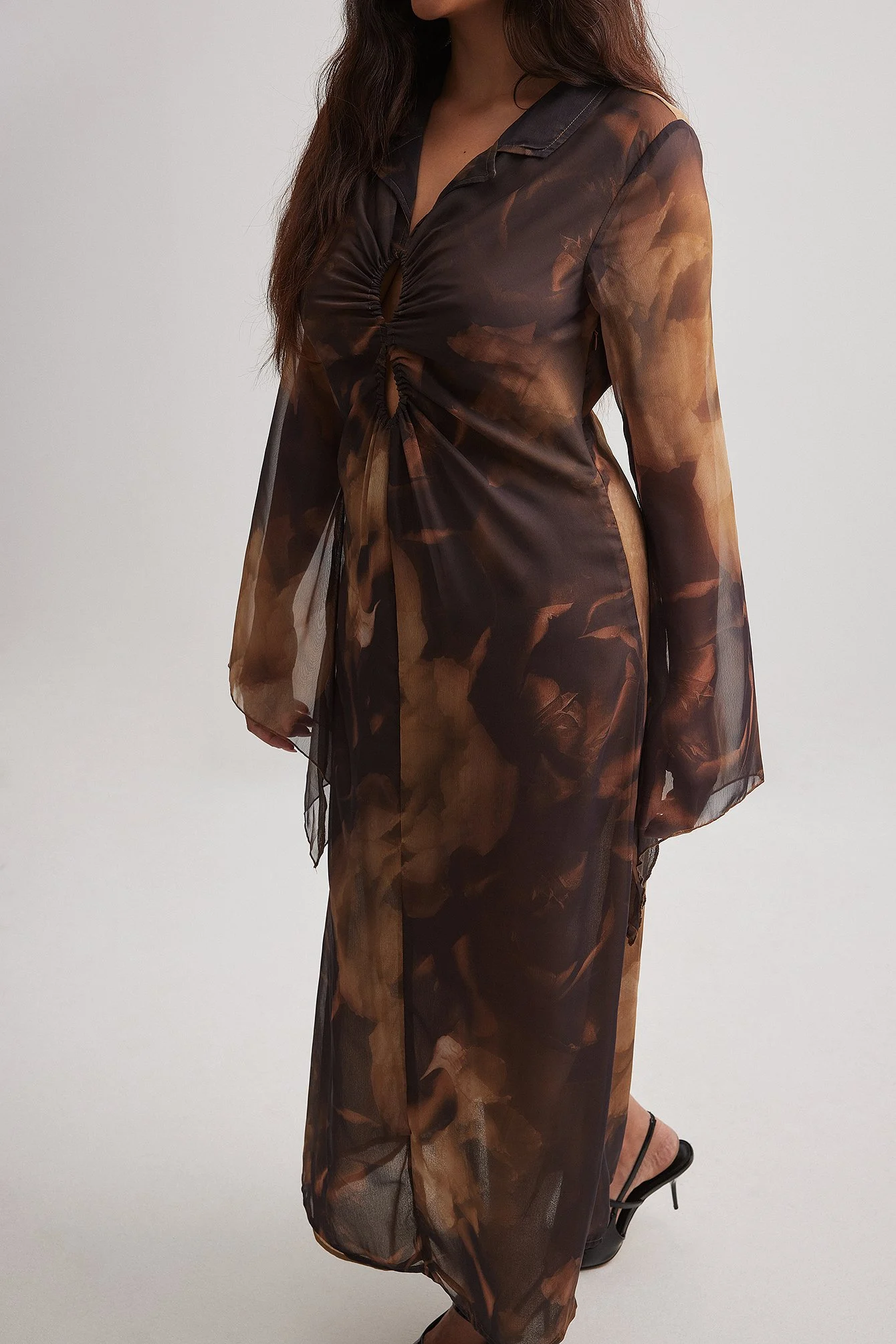 Bedrucktes Chiffon-Midikleid