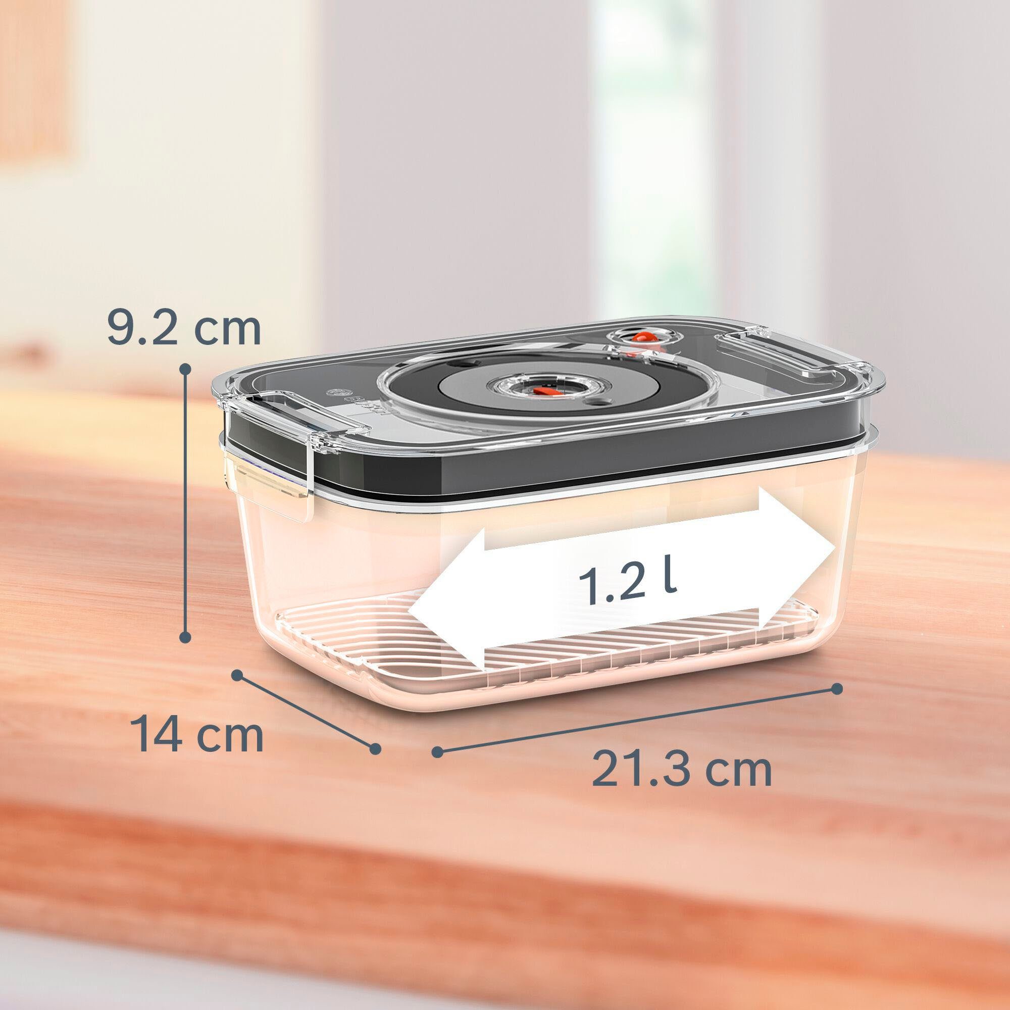 BOSCH Frischhaltedose MSZV0FCG1, Borosilikatglas, Tritan, (Packung, 1-tlg), Vakuum-Frischhaltedose zu ErgoMixx und MaxoMixx