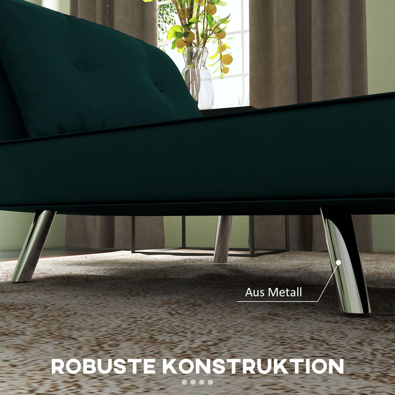 HOMCOM Schlafsessel Klappsessel mit Bettfunktion Einzelsofa mit Kissen Samtoptik