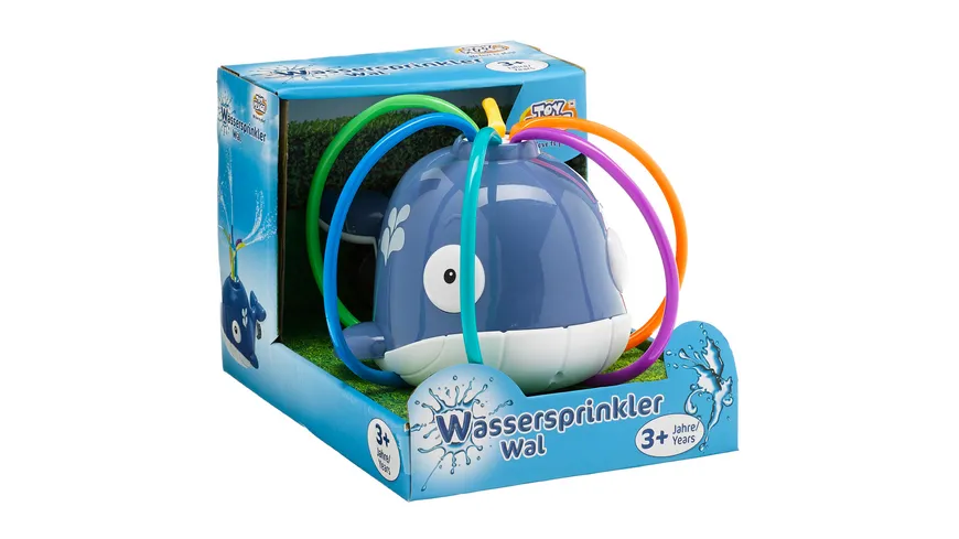 Müller - Toy Place - Wassersprinkler Wal - mit Stecker für Standard-Gartenschlauch, 2-fach sortiert, 1 Stück, Wasserspielzeug