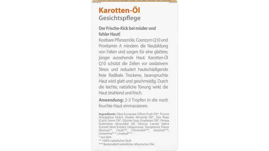 Diaderma Gesichtspflege Karotten-Öl Q10 30 ml