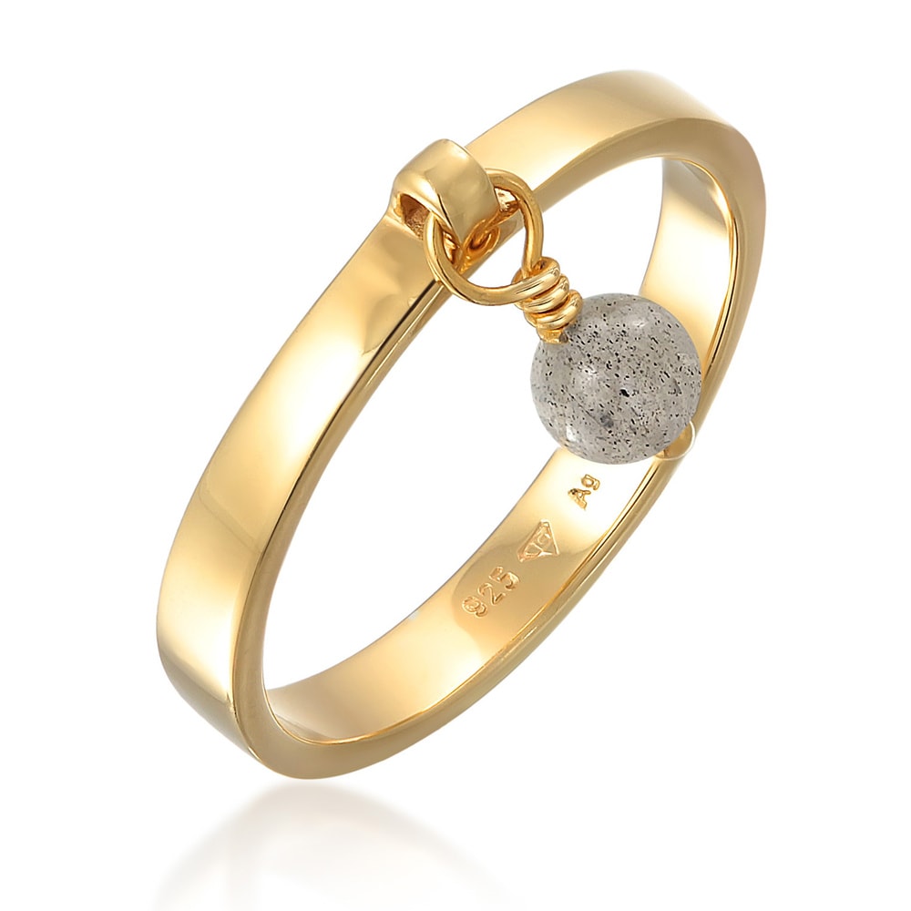 Elli PREMIUM Elli PREMIUM Bague Femmes bande pendentif perle avec labradorite en argent sterli Bague