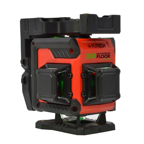 Futech 026.3FG-S Multicross 3D Bodenlaser-Set (kabellos, Kreuzlinienlaser), grün, inkl. Akku und Stativ in Tasche