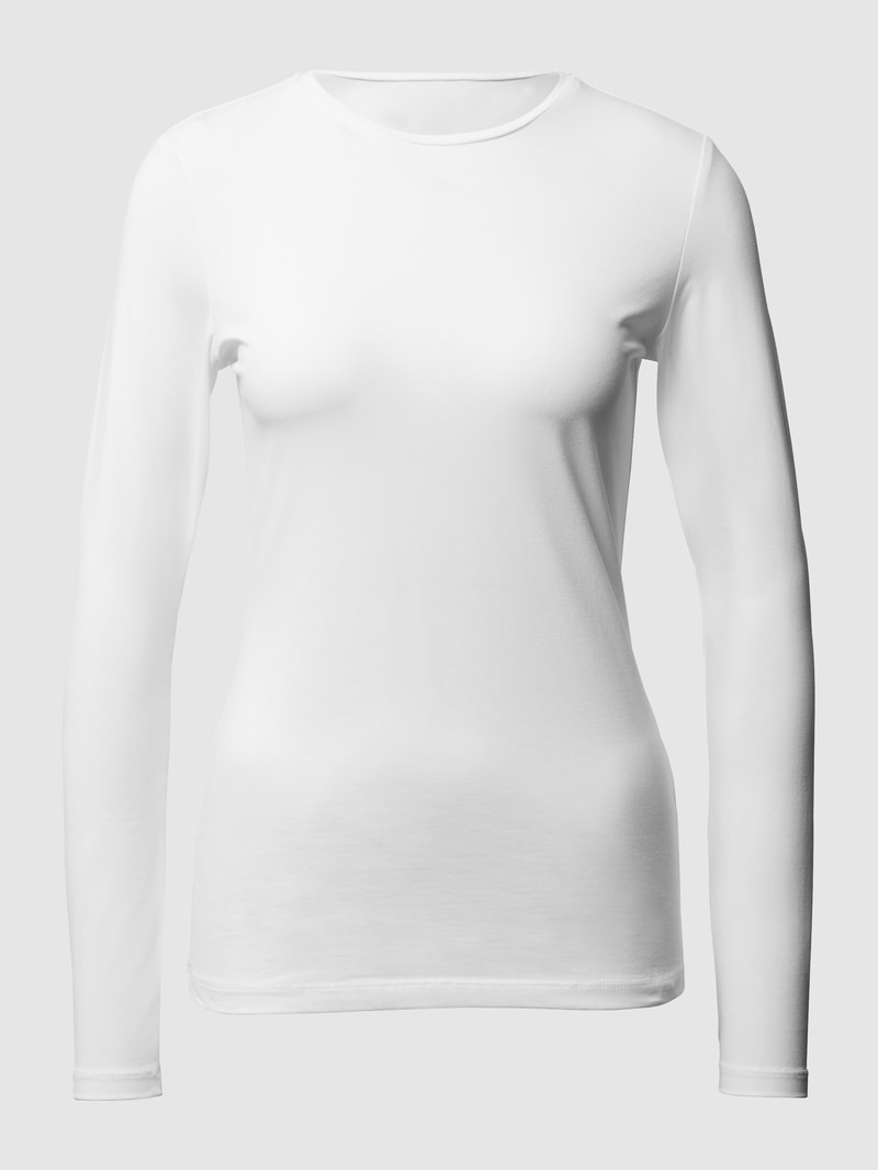 Longsleeve mit Rundhalsauschnitt in weiß