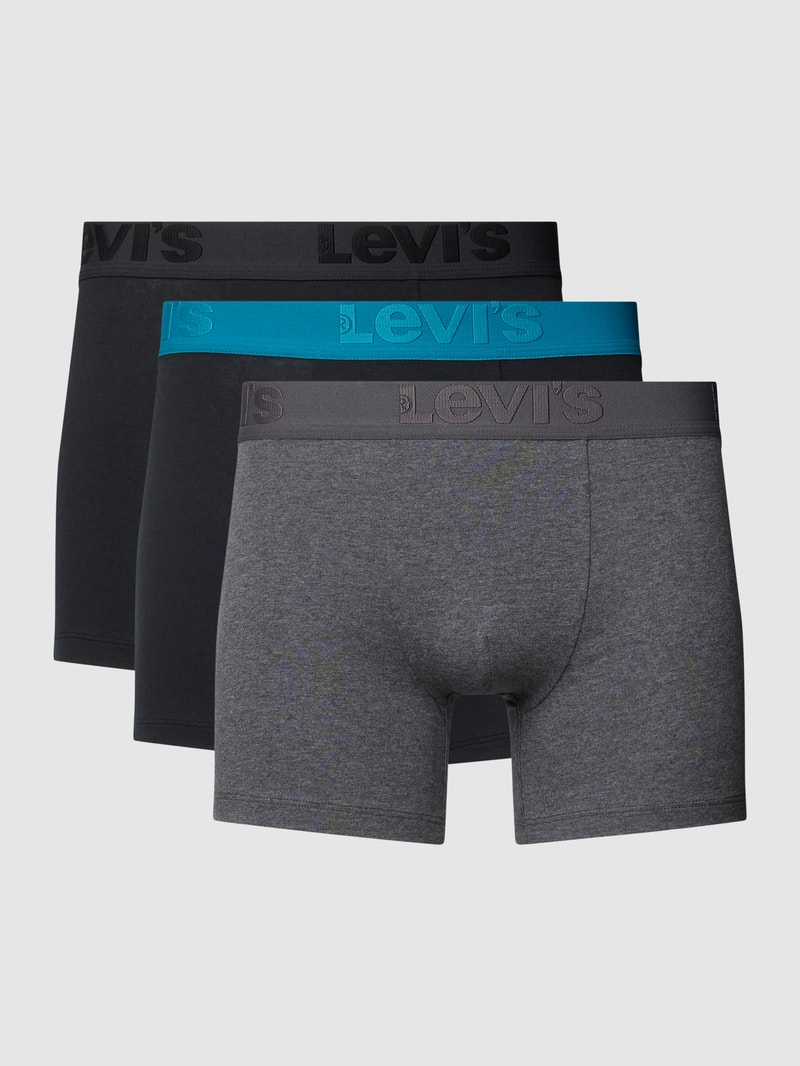 Boxershorts mit Label-Bund im 3er-Pack in schwarz