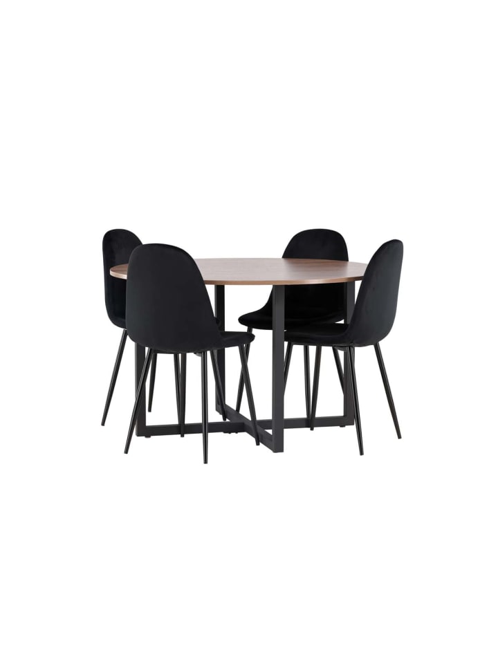 ebuy24 Essgruppe Durango 5 (5-teilig) Schwarz 120 x 120 cm günstig kaufen onesize