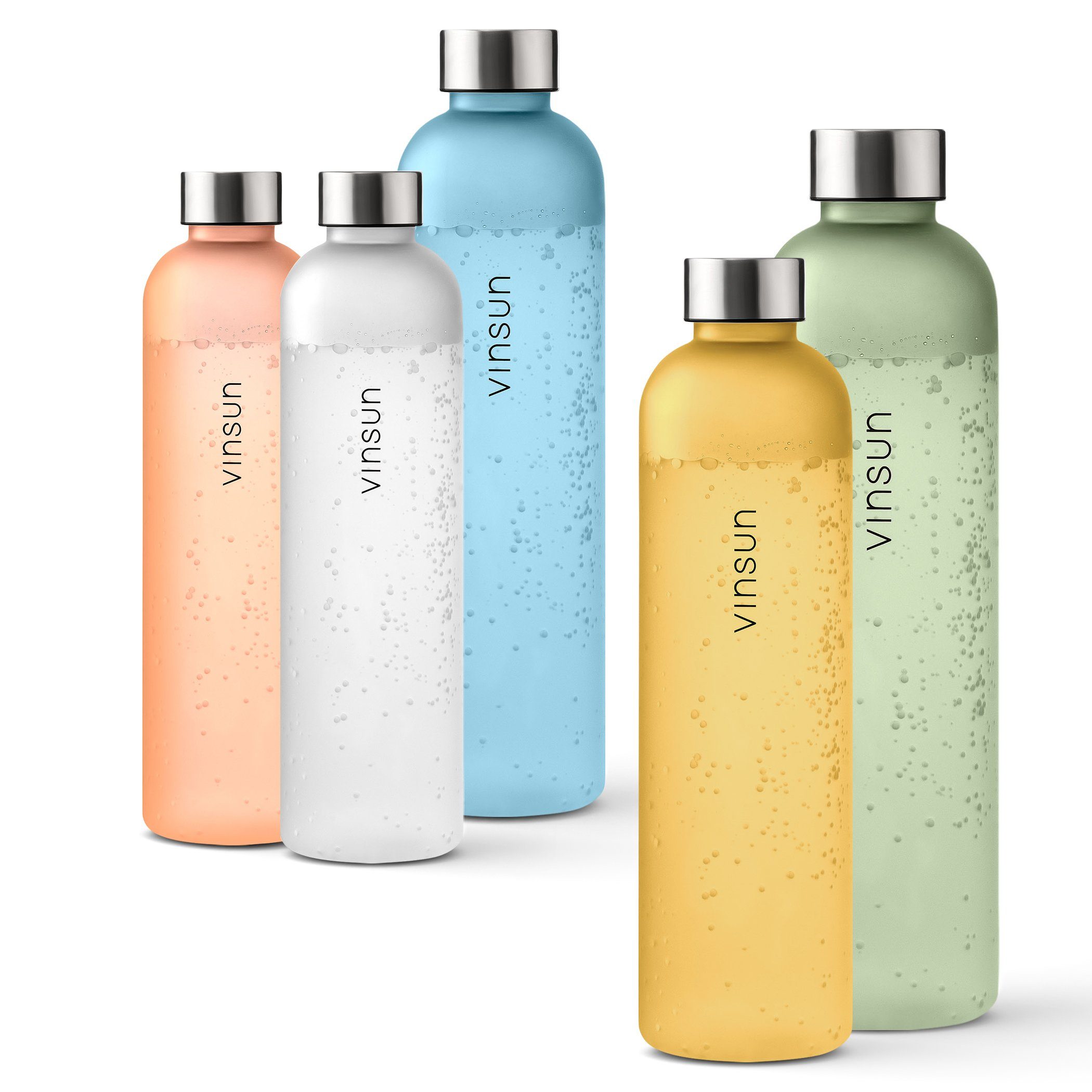 Vinsun Trinkflasche Trinkflasche 650ml, Kohlensäure geeignet, auslaufsicher, Tritan, BPA frei, bruchsicher, Geruchs- und Geschmacksneutral, auslaufsicher