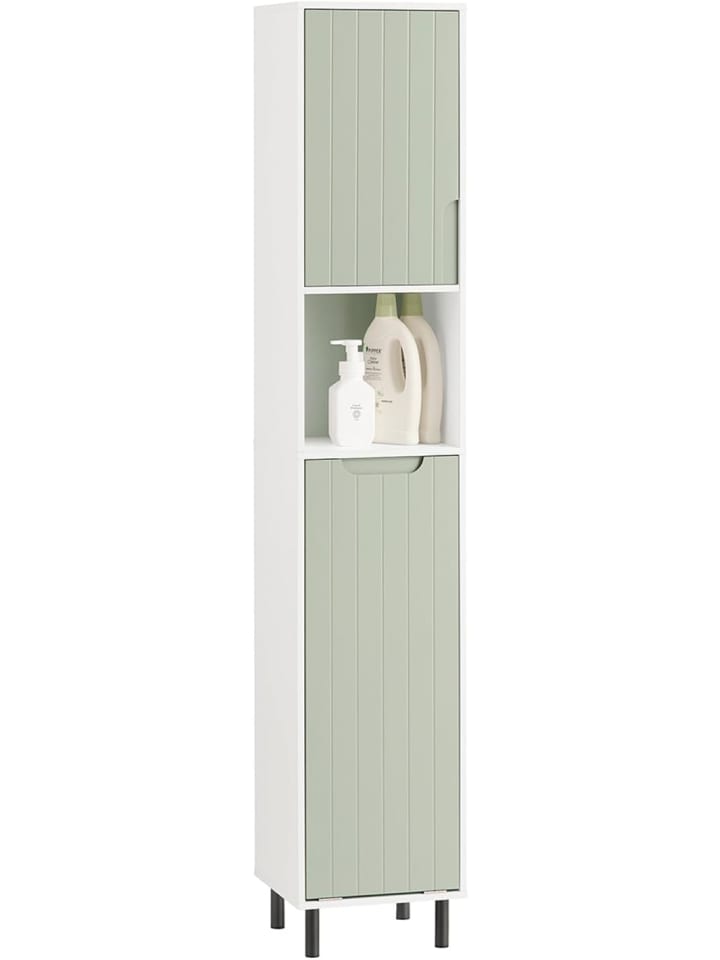SoBuy Hochschrank in Weiß und Grün - (B)31 x (H)167 x (T)30cm günstig kaufen onesize