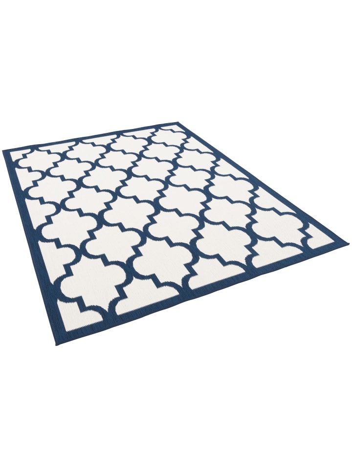 Pergamon In- und Outdoor Teppich Beidseitig Cape Cod Fliesenoptik in Blau günstig kaufen