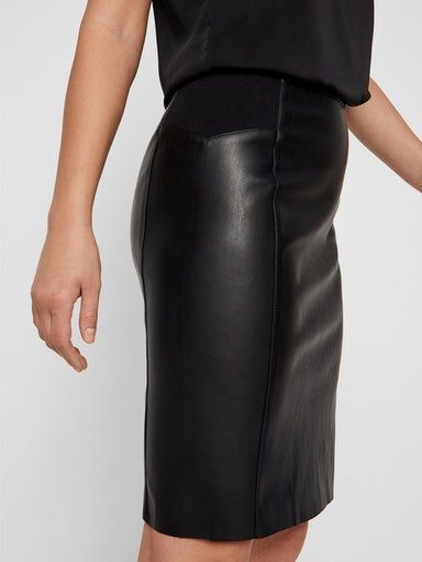 Vero Moda Lederimitatrock VMBUTTERSIA HW COATED SKIRT NOOS