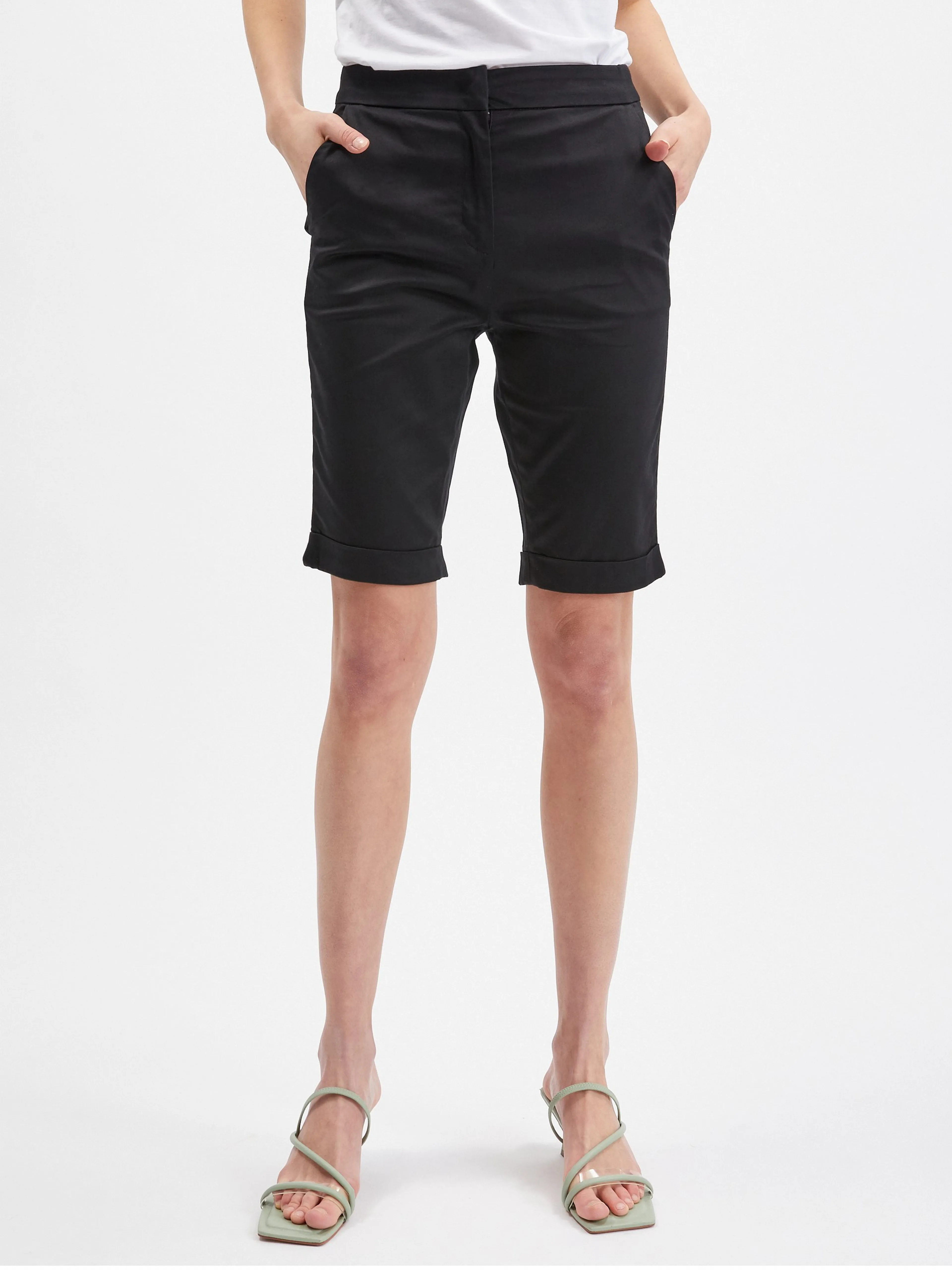 Schwarze Damen-Culottes-Shorts ORSAY