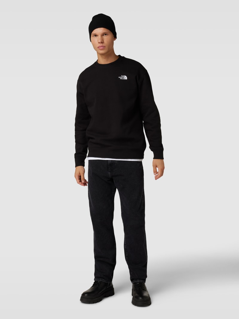 Sweatshirt mit Label-Stitching Modell 'ESSENTIAL' in schwarz