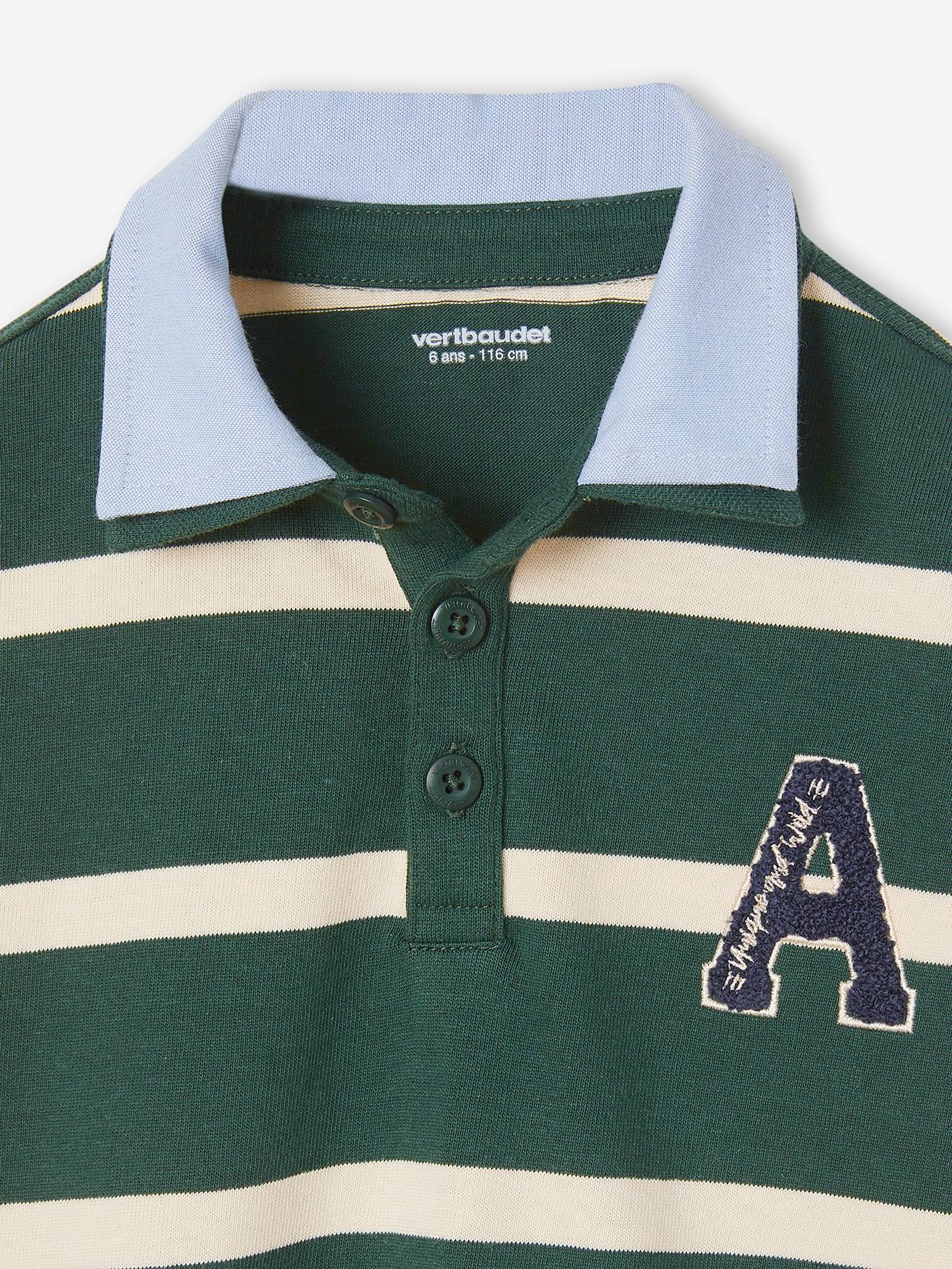 Vertbaudet Jungen Poloshirt mit Lageneffekt - englischgrün