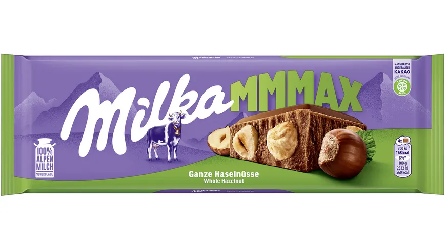 Milka Schokoladentafel Ganze Haselnüsse MMMAX 270 g