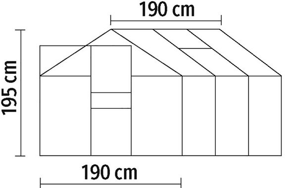 KONIFERA Gewächshaus Florenz, BxTxH: 190 x 190 x 195 cm, 4 mm Wandstärke