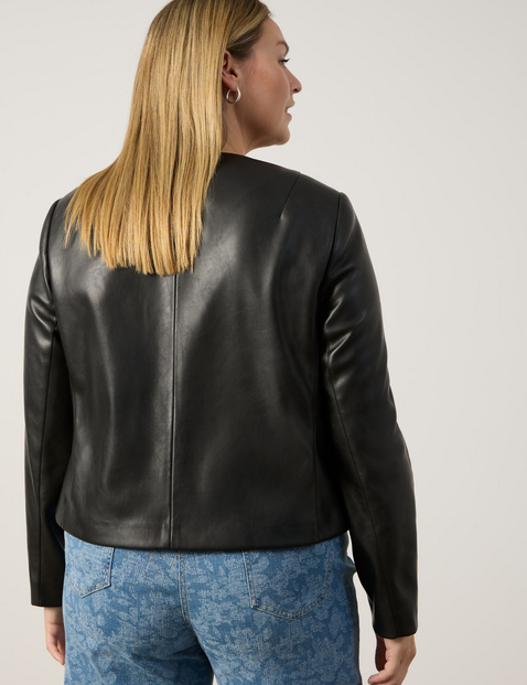 Blazerjacke mit Leder-Optik